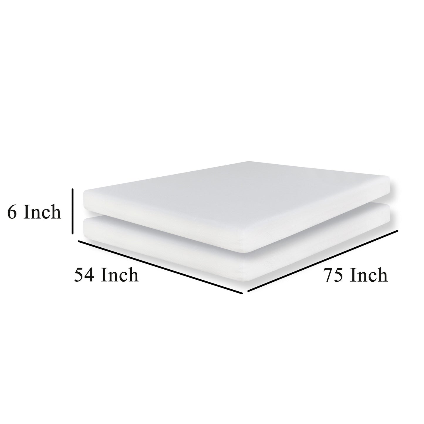 Set di 2 materassi matrimoniali Appu da 6 pollici, memory foam in gel, fodera protettiva