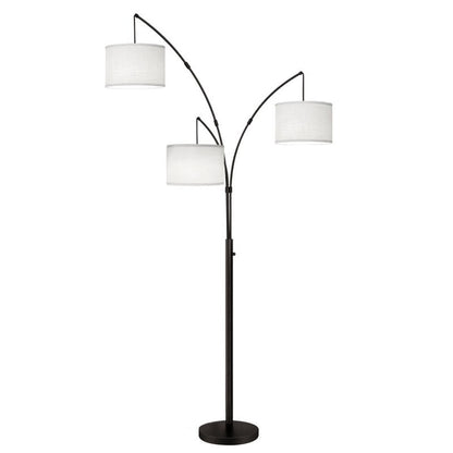 Lampada da terra ad arco LED dimmerabile moderna nera a 3 luci
