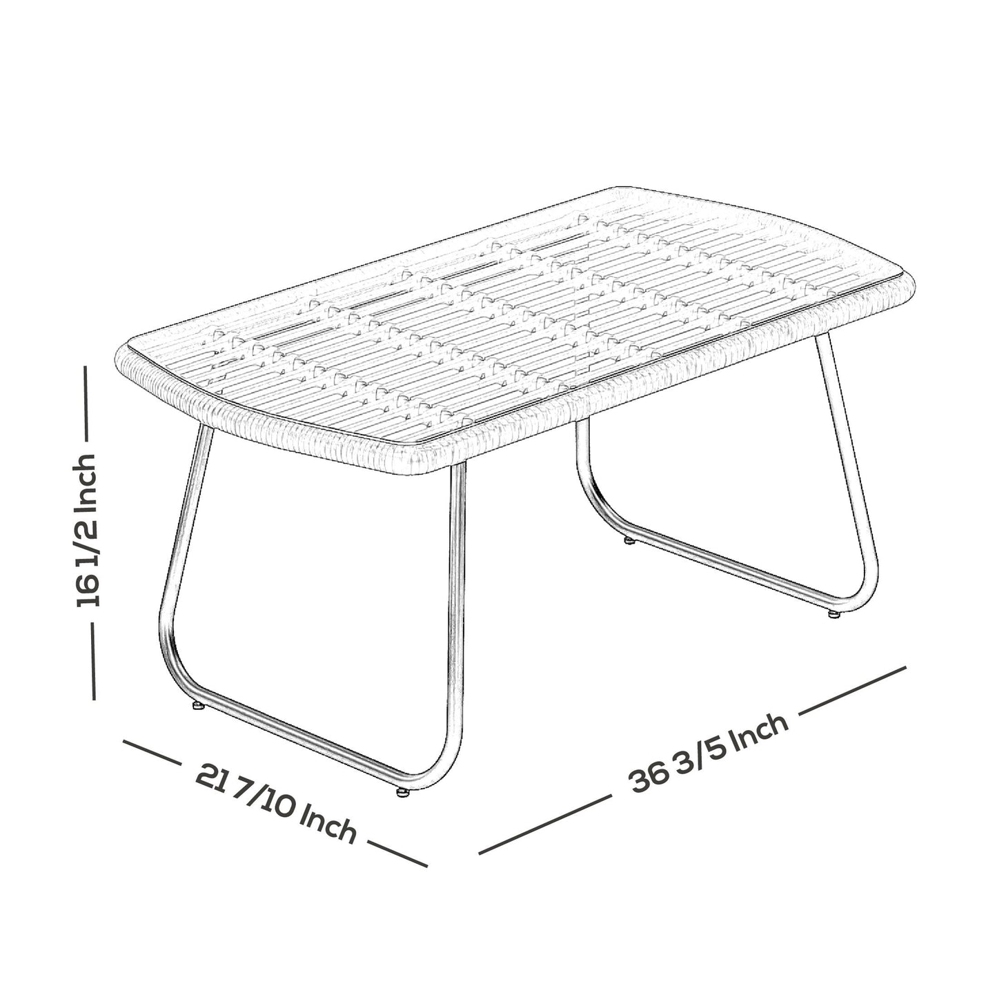 Set da conversazione per patio in vimini da esterno Arden da 4 pezzi con cuscini