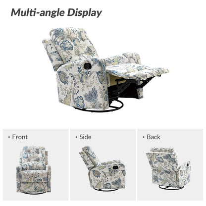Poltrona reclinabile manuale Arlette Floral con schienale imbottito, set da 2