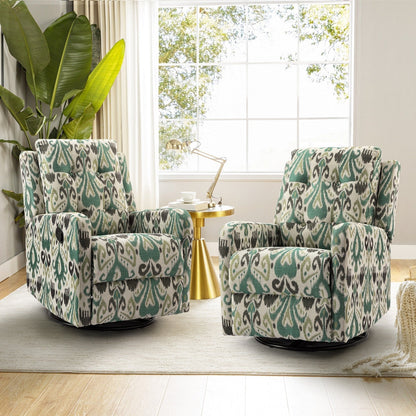 Poltrona reclinabile manuale Arlette Floral con schienale imbottito, set da 2