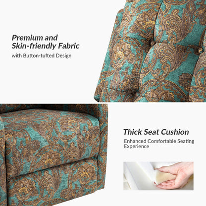 Poltrona reclinabile manuale Arlette Floral con schienale imbottito, set da 2