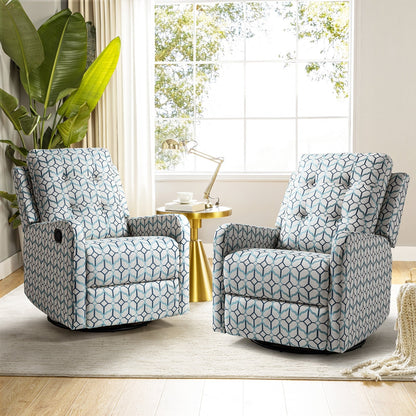Poltrona reclinabile manuale Arlette Floral con schienale imbottito, set da 2