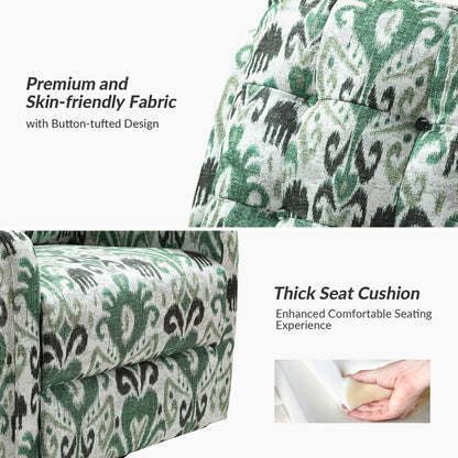 Poltrona reclinabile manuale Arlette Floral con schienale imbottito, set da 2