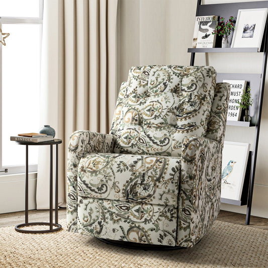 Poltrona reclinabile manuale girevole contemporanea Arlette Floral con schienale imbottito