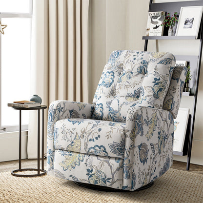 Poltrona reclinabile manuale girevole contemporanea Arlette Floral con schienale imbottito