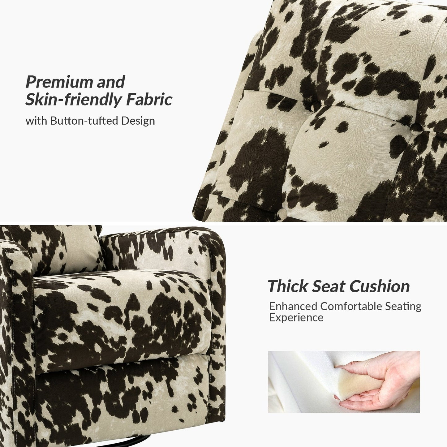 Poltrona reclinabile manuale girevole contemporanea Arlette Floral con schienale imbottito
