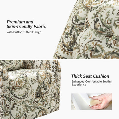 Poltrona reclinabile manuale girevole contemporanea Arlette Floral con schienale imbottito