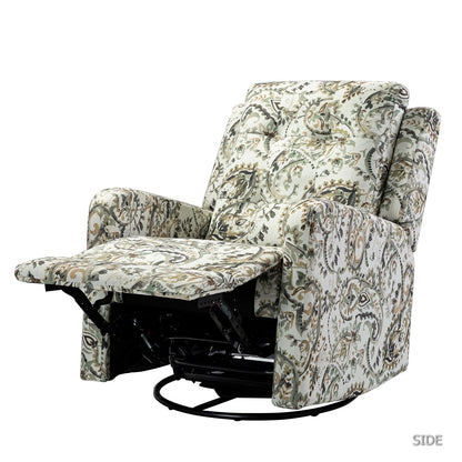 Poltrona reclinabile manuale girevole contemporanea Arlette Floral con schienale imbottito