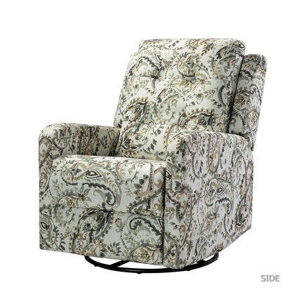 Poltrona reclinabile manuale girevole contemporanea Arlette Floral con schienale imbottito