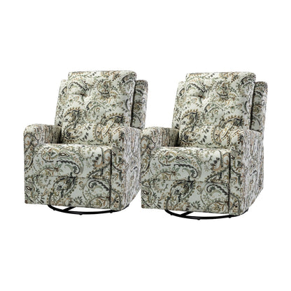 Poltrona reclinabile manuale Arlette Floral con schienale imbottito, set da 2