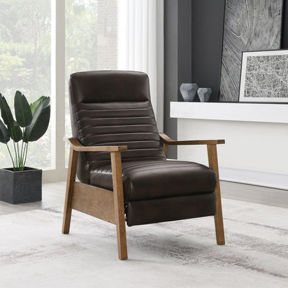 Poltrona reclinabile con braccioli in legno Armando di Greyson Living