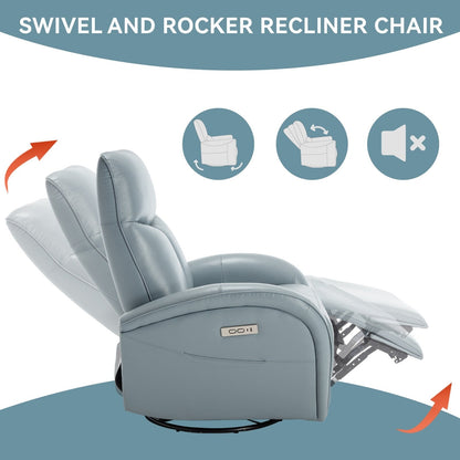 Poltrona reclinabile Power Glider senza braccioli con ricarica USB-C e schienale alto