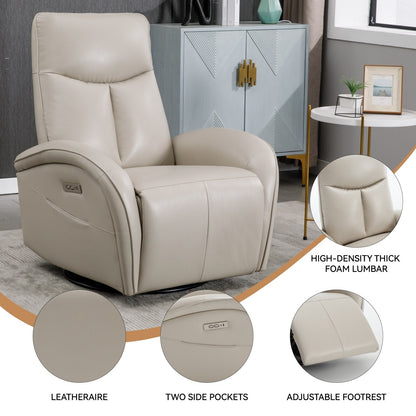Poltrona reclinabile girevole Power Glider senza braccioli con USB e schienale alto