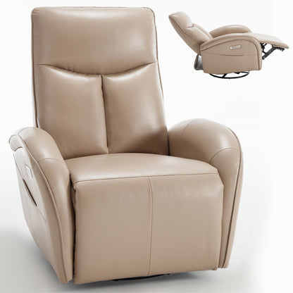 Poltrona reclinabile girevole Power Glider senza braccioli con USB e schienale alto