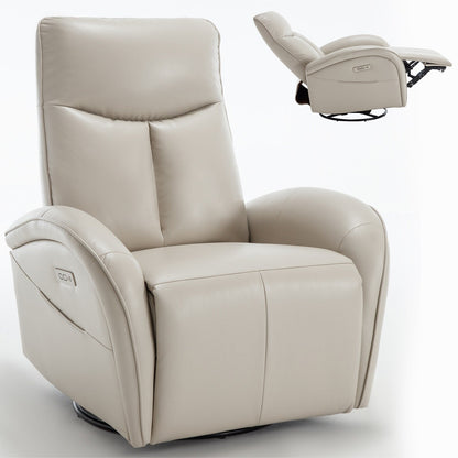 Poltrona reclinabile girevole Power Glider senza braccioli con USB e schienale alto