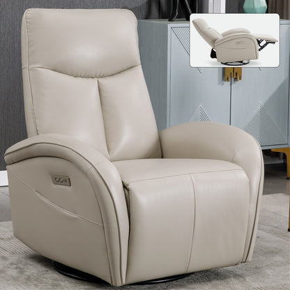 Poltrona reclinabile girevole Power Glider senza braccioli con USB e schienale alto