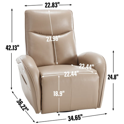 Poltrona reclinabile girevole Power Glider senza braccioli con USB e schienale alto