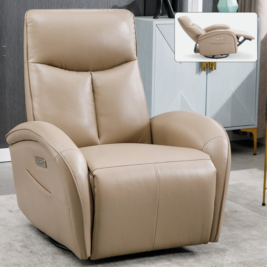 Poltrona reclinabile girevole Power Glider senza braccioli con USB e schienale alto
