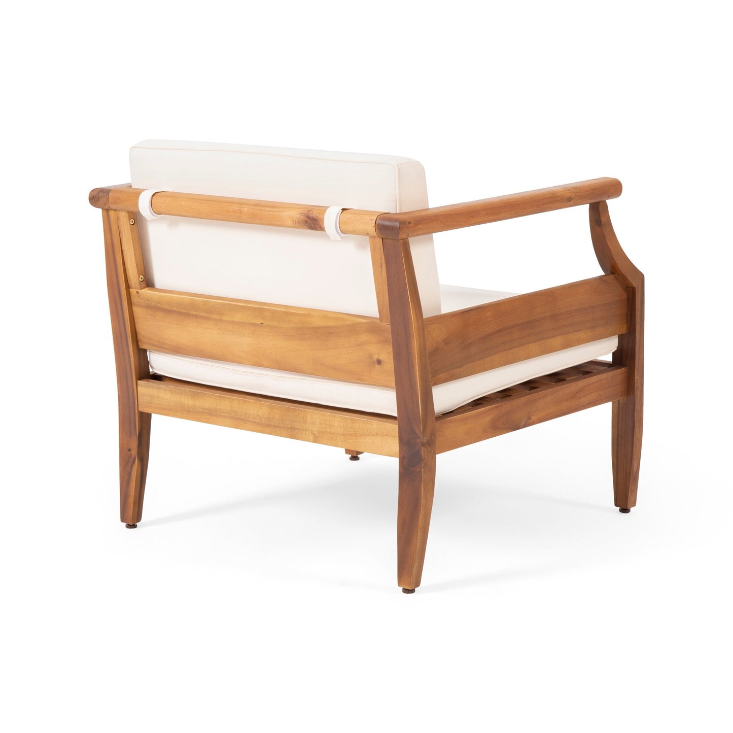 Set da salotto Aston Outdoor Mid-Century Modern in acacia con 4 posti e cuscini di Christopher Knight Home