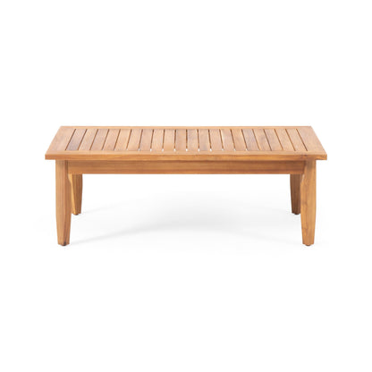 Set da salotto Aston Outdoor Mid-Century Modern in acacia con 4 posti e cuscini di Christopher Knight Home
