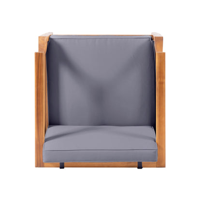 Divano componibile in legno di acacia Aston Outdoor Mid-Century Modern di Christopher Knight Home