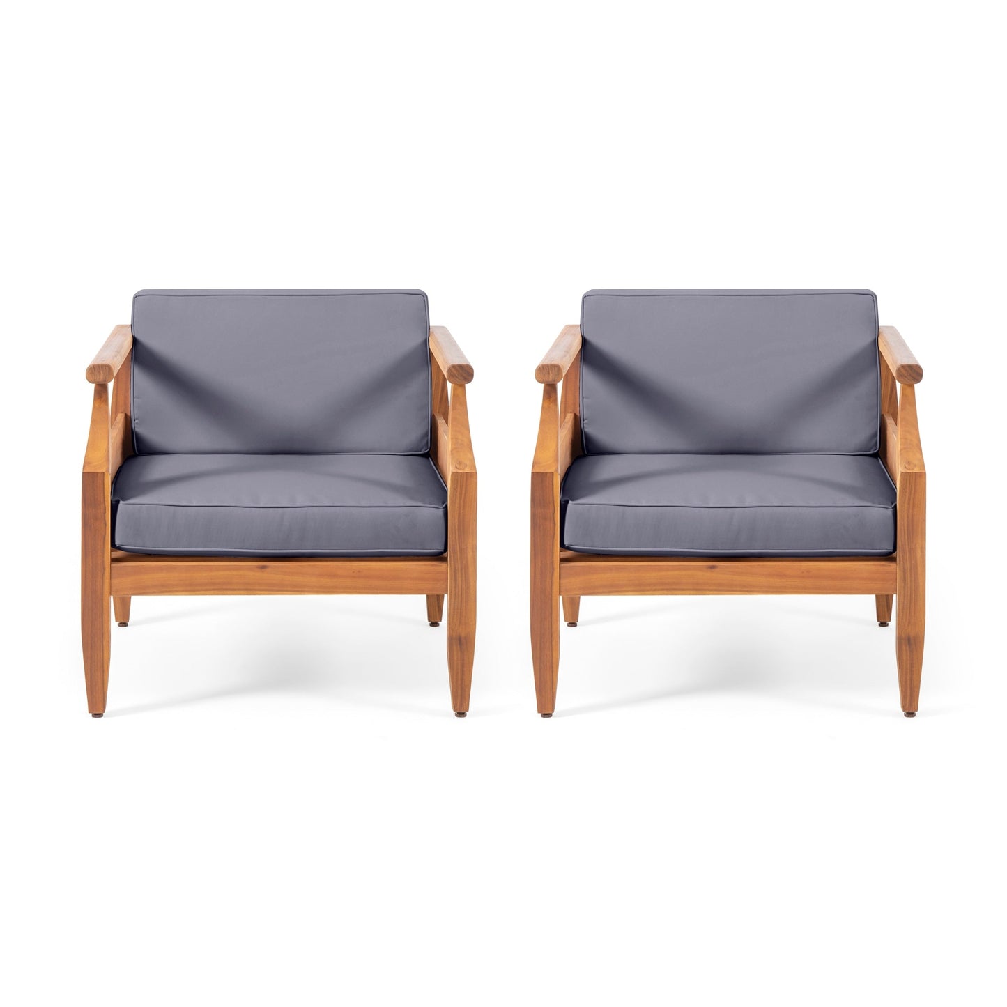 Poltrone da club imbottite moderne in acacia Aston Outdoor (set da 2) di Christopher Knight Home