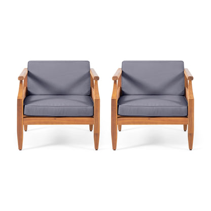 Poltrone da club imbottite moderne in acacia Aston Outdoor (set da 2) di Christopher Knight Home