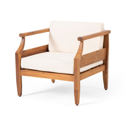 Poltrone da club imbottite moderne in acacia Aston Outdoor (set da 2) di Christopher Knight Home