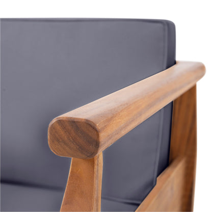 Poltrone da club imbottite moderne in acacia Aston Outdoor (set da 2) di Christopher Knight Home