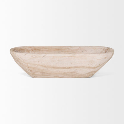 Ciotola Athena Extra Large Oblong in legno di recupero nero-marrone - 26,0 L x 10,0 W x 7,0 H