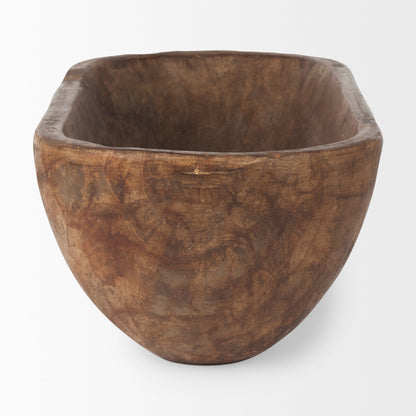Ciotola Athena Extra Large Oblong in legno di recupero nero-marrone - 26,0 L x 10,0 W x 7,0 H