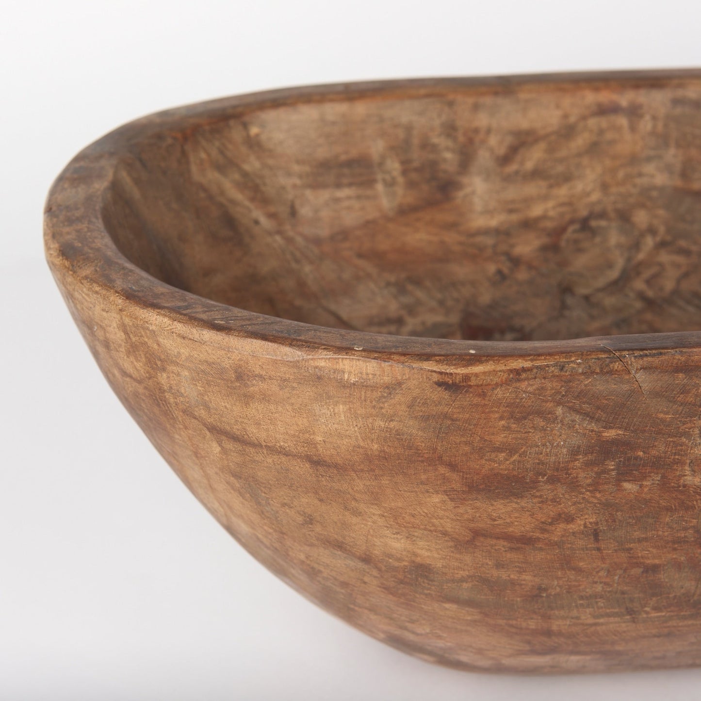 Ciotola Athena Extra Large Oblong in legno di recupero nero-marrone - 26,0 L x 10,0 W x 7,0 H