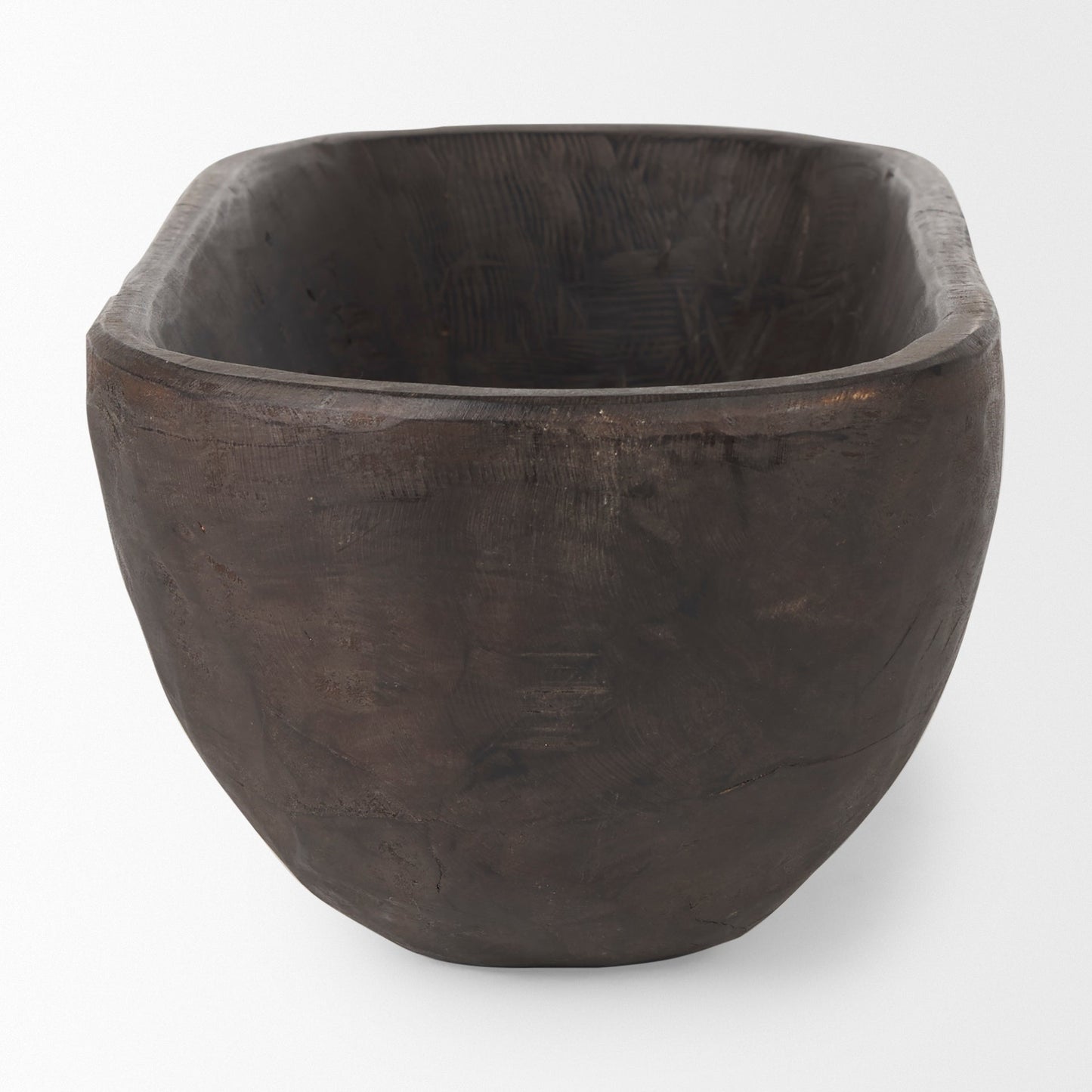Ciotola Athena Extra Large Oblong in legno di recupero nero-marrone - 26,0 L x 10,0 W x 7,0 H