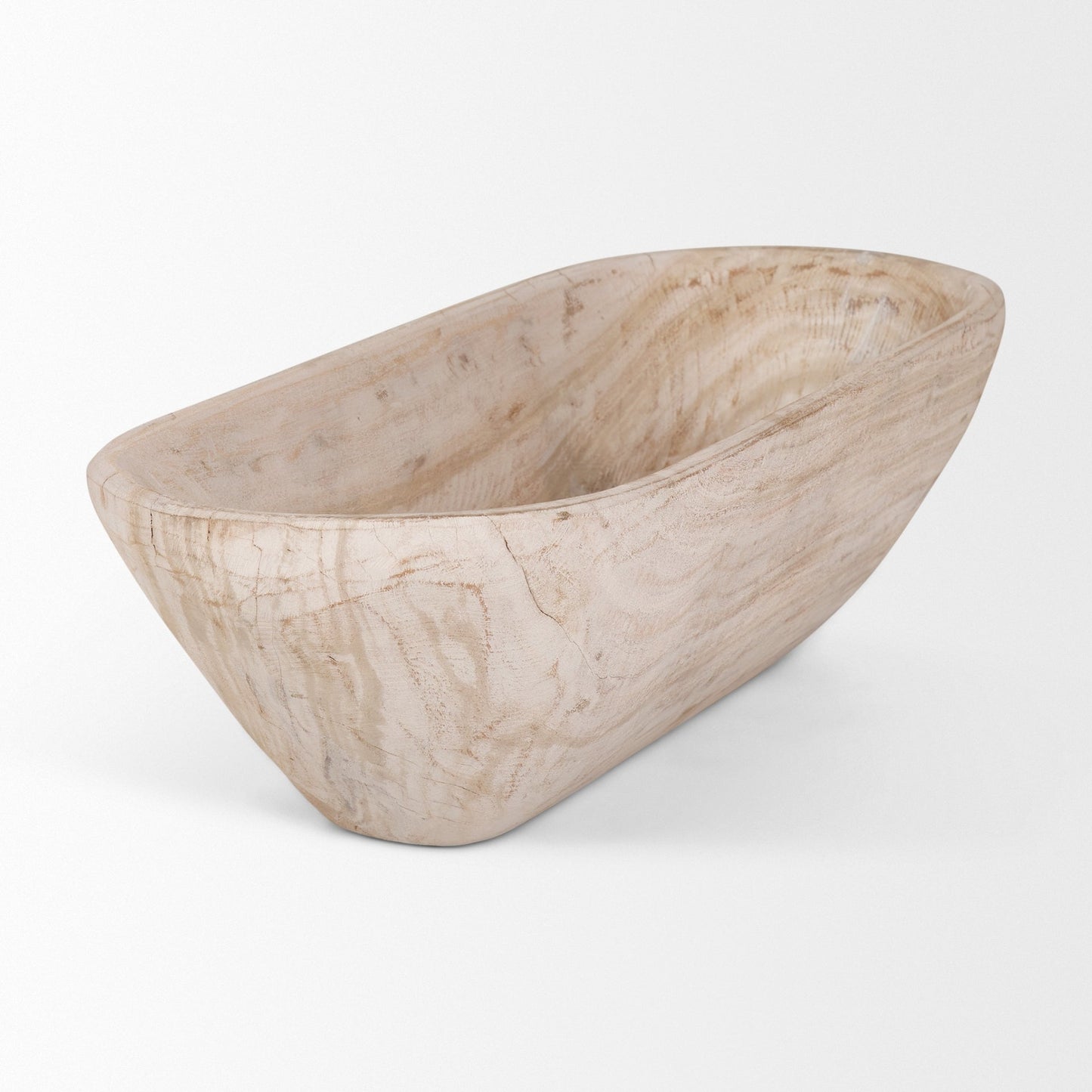 Ciotola Athena Extra Large Oblong in legno di recupero nero-marrone - 26,0 L x 10,0 W x 7,0 H
