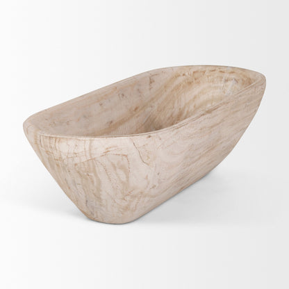 Ciotola Athena Extra Large Oblong in legno di recupero nero-marrone - 26,0 L x 10,0 W x 7,0 H