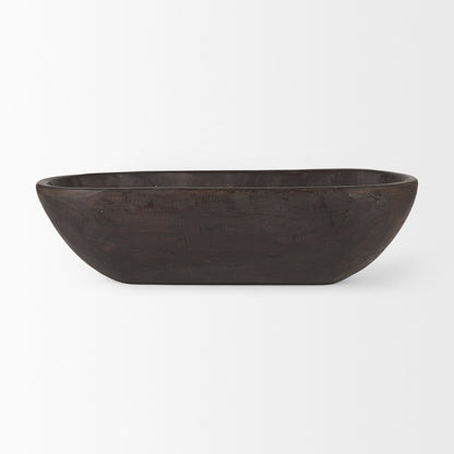 Ciotola Athena Extra Large Oblong in legno di recupero nero-marrone - 26,0 L x 10,0 W x 7,0 H