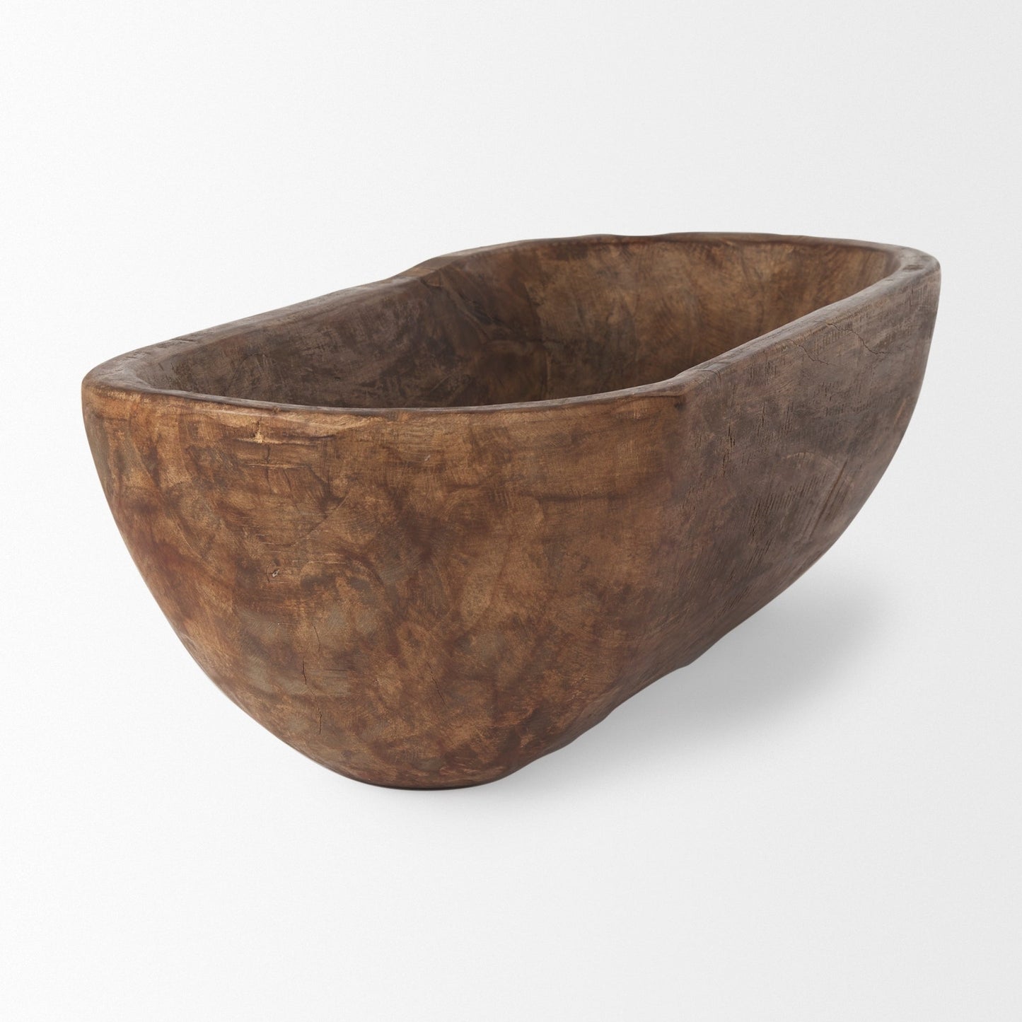 Ciotola Athena Extra Large Oblong in legno di recupero nero-marrone - 26,0 L x 10,0 W x 7,0 H