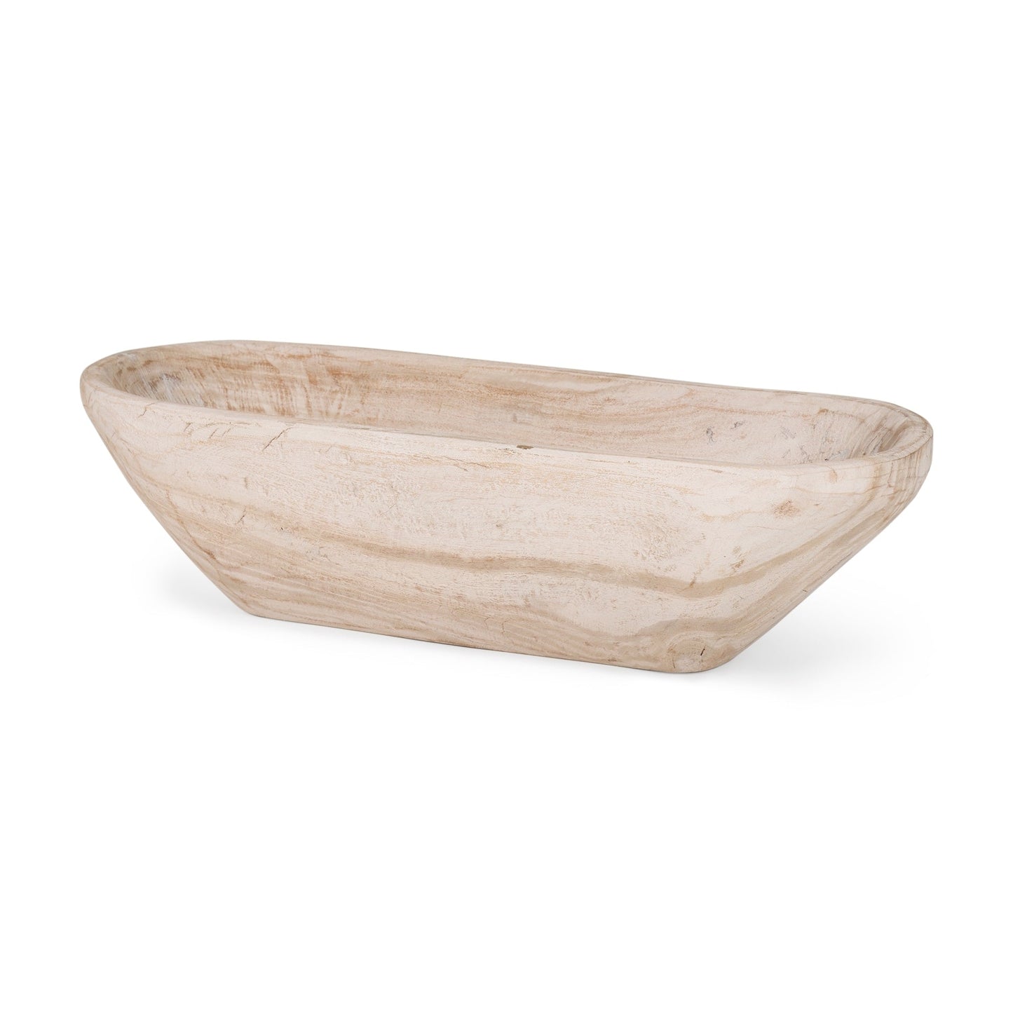 Ciotola Athena Extra Large Oblong in legno di recupero nero-marrone - 26,0 L x 10,0 W x 7,0 H