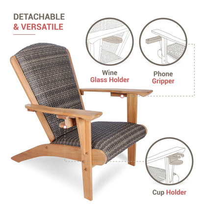 Set di 5 sedie Adirondack da esterno imbottite in teak Cambridge Casual Auburn