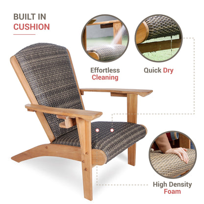 Set di 5 sedie Adirondack da esterno imbottite in teak Cambridge Casual Auburn