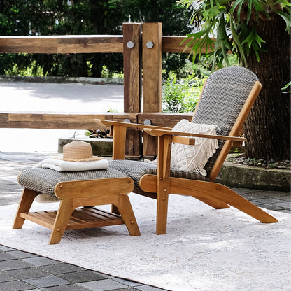 Set di 5 sedie Adirondack da esterno imbottite in teak Cambridge Casual Auburn
