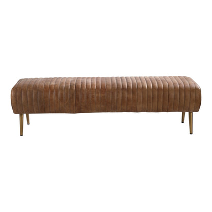 Panca moderna in pelle a coste Aurelle Home