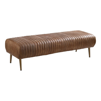 Panca moderna in pelle a coste Aurelle Home