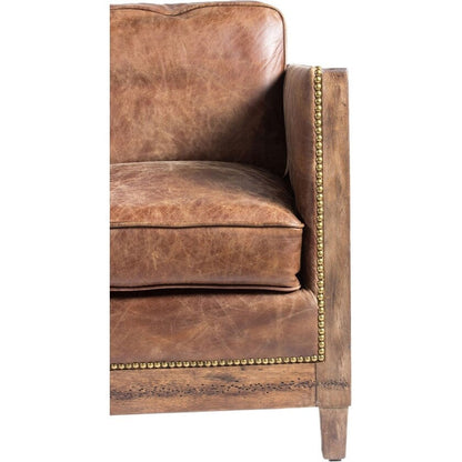 Divano in pelle marrone vintage Dina di Aurelle Home