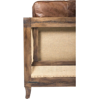 Divano in pelle marrone vintage Dina di Aurelle Home