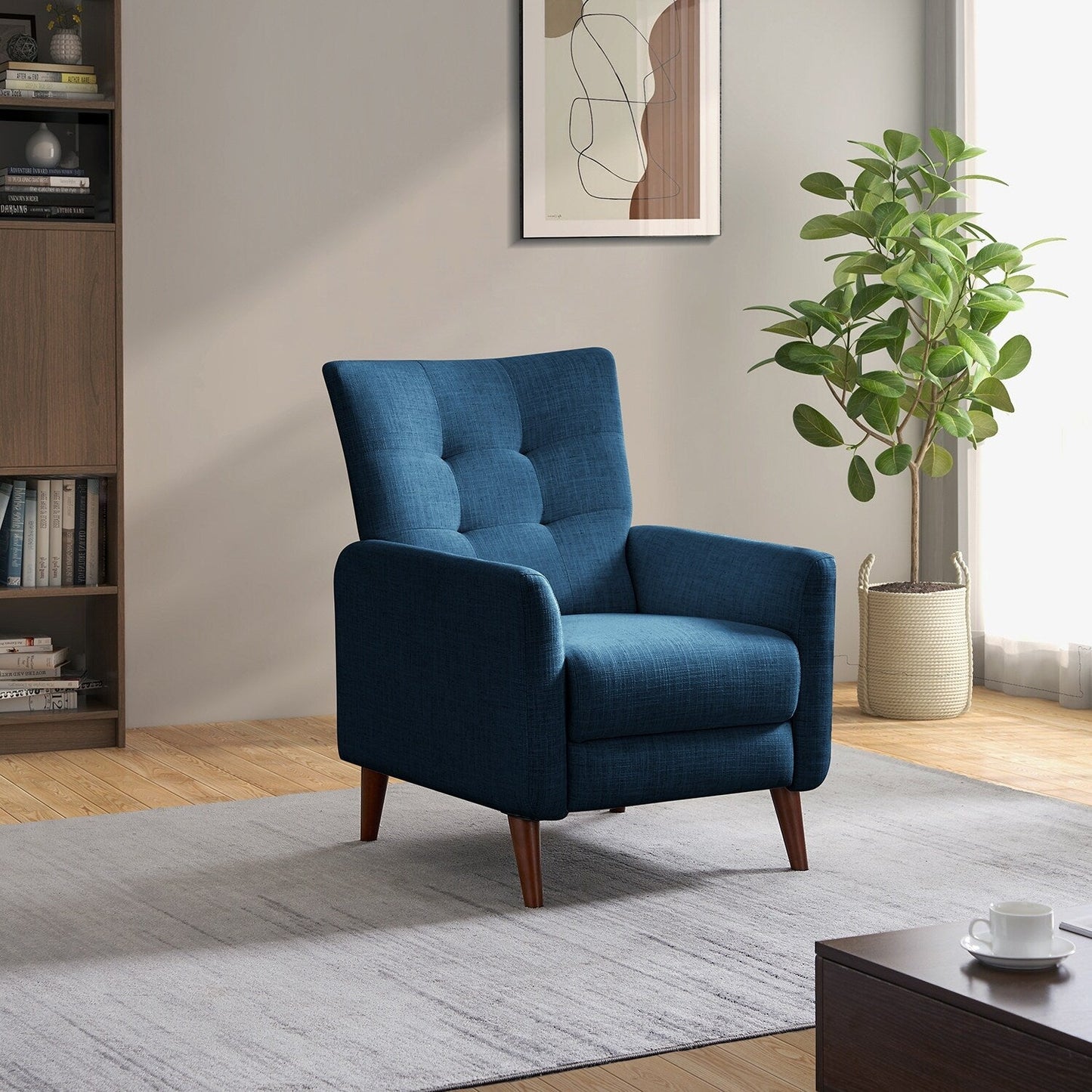 Poltrona reclinabile manuale Aurora Comfy con base in legno