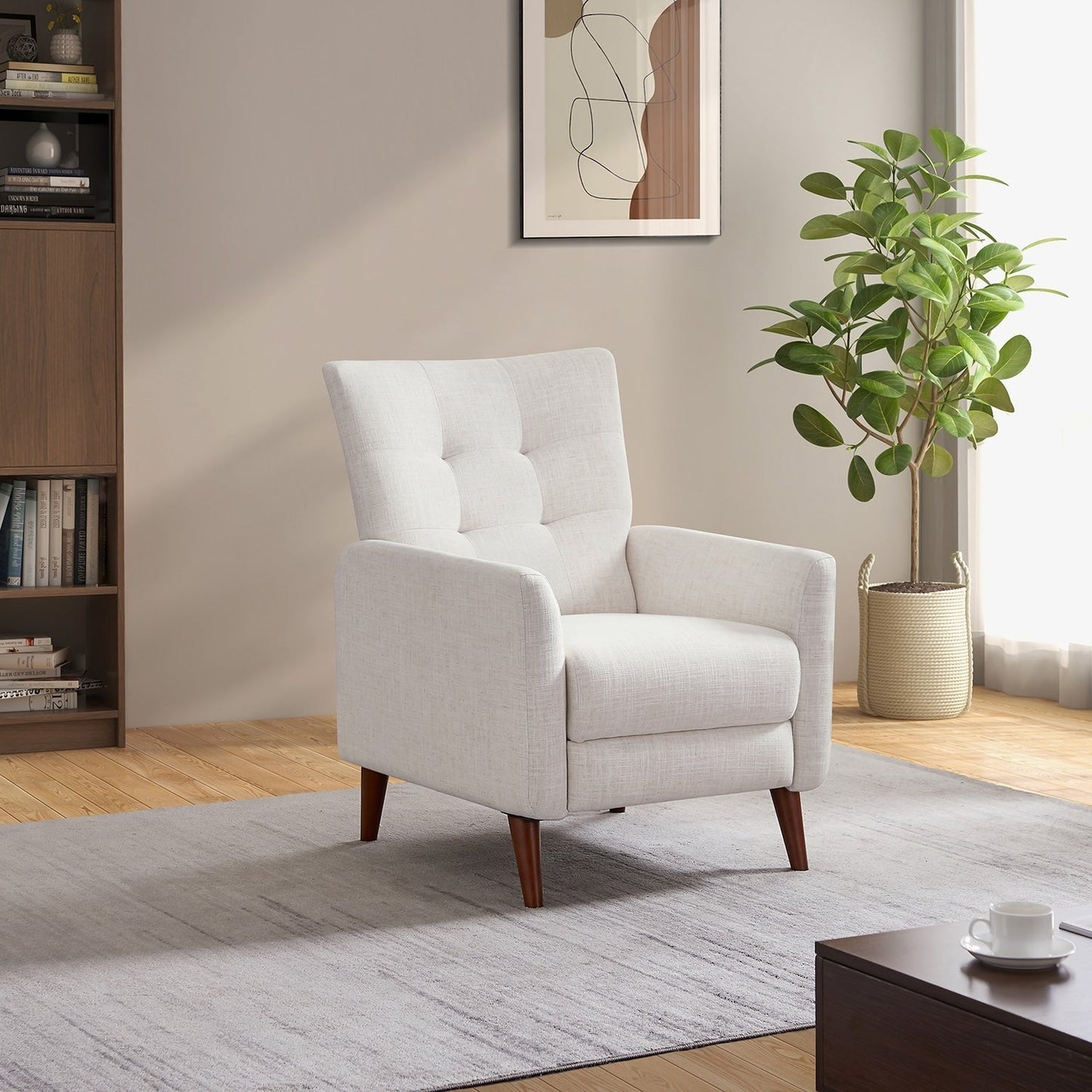 Poltrona reclinabile manuale Aurora Comfy con base in legno