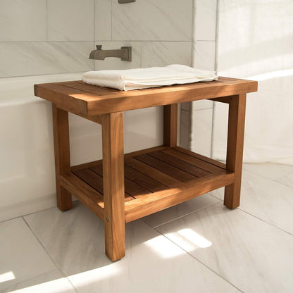 Tavolo/panca da doccia in teak indonesiano Aurora Home
