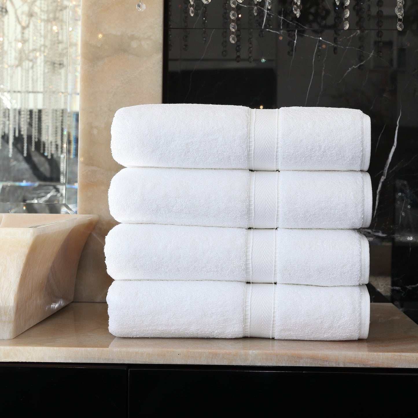 Autentici asciugamani da bagno in cotone turco per hotel e spa (set da 4)